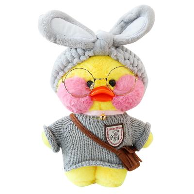 China High Quality Soft Yellow Plush Toy Duck Plush Toys Hyaluronic Acid Yellow Duck Doll Lalafanfan Duck from Promotion Kawaii for sale