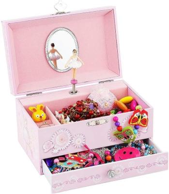 China Gift Package Custom Princess MDF Pink Ballerina Theme Musical Jewelry Box for Girls for sale