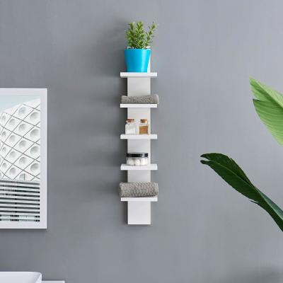 China 5 Tier 5.1 X 6 X 30 White Vertical Column Shelf Floating Storage General Home Furniture for sale