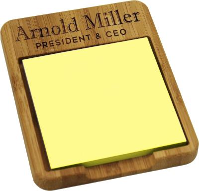 China Wooden Custom Personalized Bamboo Sticky Note Holder Dispenser for Business Office for sale