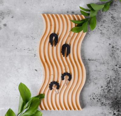 China Decorative Maple Wood Wavy Board Display Serving Tray for Modern Custom Boho Style for sale