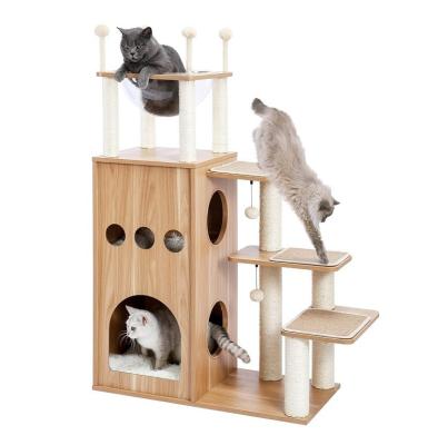 China OEM ODM Acceptable Sturdy Frisco Castle Cat Tree Tower Modern 51 Extra Tall Cat Condo for sale