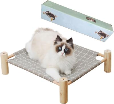 China Wooden Elevated Dog Cat Bed And Cat Hammock Bed Enhances Your Pet's Comfort And Health for sale