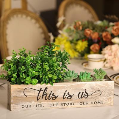 China Wooden Rectangular Planter Box for Rustic Centerpieces Customized Logo Acceptable for sale