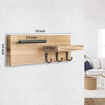 China Multifunction Wooden Key Hanger with Shelf and Hooks A Space-Saving Solution for sale