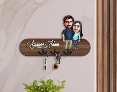 China Customized Logo Wooden Key Holder Entryway Organizer for Personalized Home Storage for sale