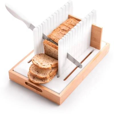 China Houten brood snijmachine met anti-slip siliconen en super stabiele basis handgemaakte houtsnipper Te koop