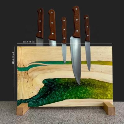 Cina Ordine personalizzato Legno Epoxide Resina Magnetico Coltello Set Blocco Stand Portacoltello Universale in vendita