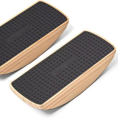 China Stability Rocker Wooden Wobble Board for Foot Balance Anti Fatigue Mat Standing Desk for sale