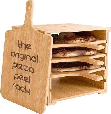 China Design inovador 4 x 12 polegadas não-aderente real de bambu pizzas tábuas de madeira rack de casca de pizza à venda