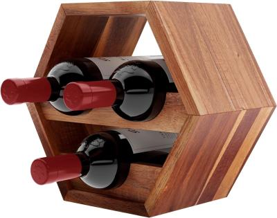 China 3 Bottle Acacia Wine Bottle Holder Stylish Wine Storage at Home Custom Order Accepted for sale