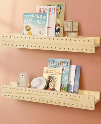 China Natural Wood DIY Wall Bookshelf Modern Wall Mounted Shelves OEM Bookshelf for sale