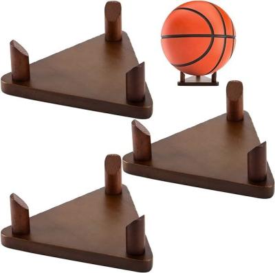 China Solid Wood Custom Logo Ball Display Stand for Football Basketball Soccer Volleyball for sale