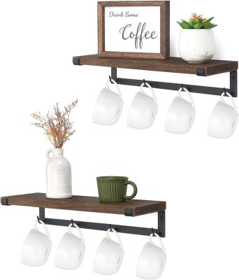 China Solid Wood Floating Rack Coffee Bar Accessories for Wall Book Shelves in Kids Kitchen for sale