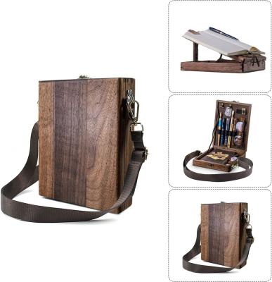 China Embossing Multi-Function Portable Wooden Desktop Painting Drawing Easel with Storage Box for sale