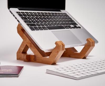 China Adjustable Bamboo Laptop Stand for Notebook and Laptop Tray in Convenient Design for sale