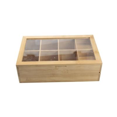 China Handmade Visible Acrylic Cover Tea Box Packaging Wood A Unique Addition to Your Kitchen for sale