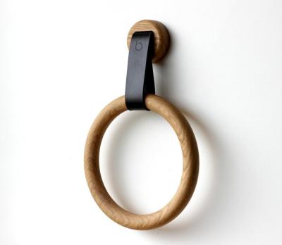 China Eco Friendly Wood Towel Holder Ring for Bathroom Decor Single Tier Storage Holders Racks for sale