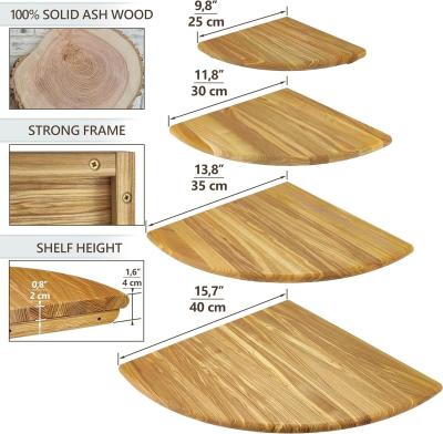 Cina Mensola di angolo in legno montata a parete per accessori televisivi e per la conservazione di fotogrammi per piccole piante in vendita