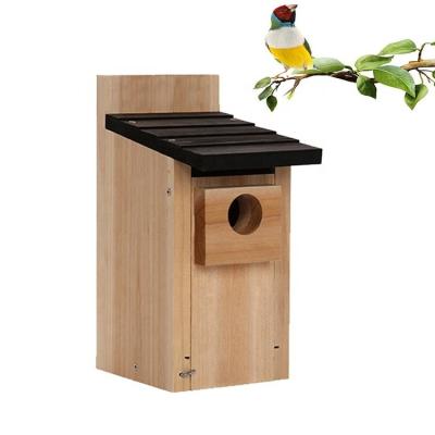 China Outdoor Hanging Wooden Birdhouse with Laser Engrave Printing Durable and Stylish for sale