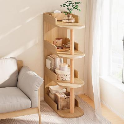 China Home Office Free-Standing Wooden Bookshelf Wall Corner Bookcase Custom Design Organizer for sale