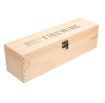 China Design Clasp Single Wooden Wine Gift Box Made of Solid Wood for Other Gift Craft for sale