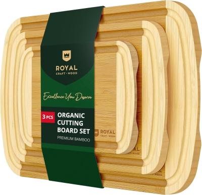 China Rectangle Bamboo Wood Cutting Board Set With Kitchen Accessories Included for sale