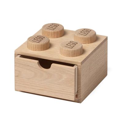 China Custom Order Accepted Lego Wooden Desk Drawer 4 Soaped Oak Box for Children's Jewelry for sale