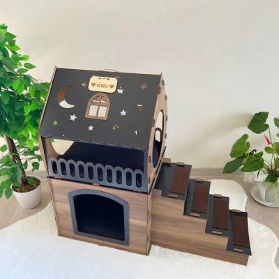 China Modern Cat Furniture Customized Shape Wooden Rabbit House for Cats and Small Animals for sale