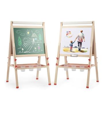 China Solid Wood Adjustable Double Side Art Drawing Standing Chalkboard with Pine Material for sale