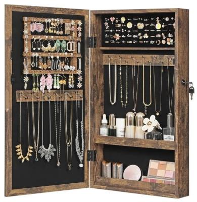 China Environmental Wall/Door Mounted Jewelry Armoire with Full-Length Mirror and 6 LEDs for sale