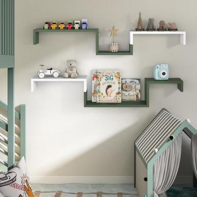 China White and Green Wall Storage U Shaped Floating Shelves for Microwave Oven for sale