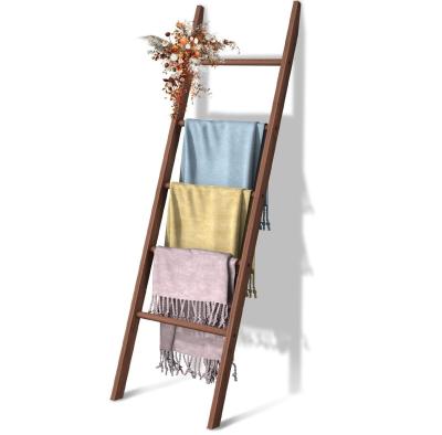 China Home Appliance Wood Ladder Shelf Decorative Blanket Ladder for Bathroom Storage for sale