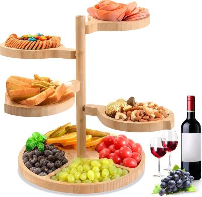 China Party Display Stand Wooden Cupcake Tower Set with Customized Logo and Foldable Stand for sale