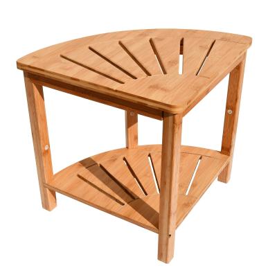 China Living Room Furniture Customized Easy Assemble Bamboo Bathroom Shower Stool with Shelf for sale