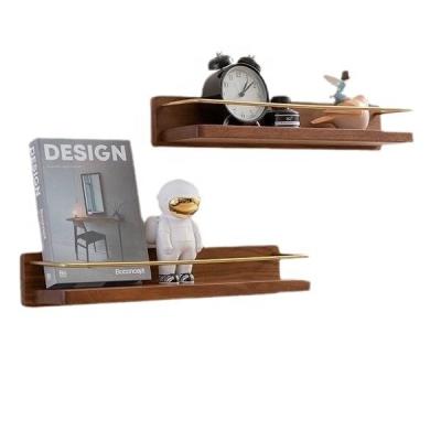 China Modern Stylish Wall Shelf Hanging Storage Furniture Metal Wood Living Room Bookshelves for sale