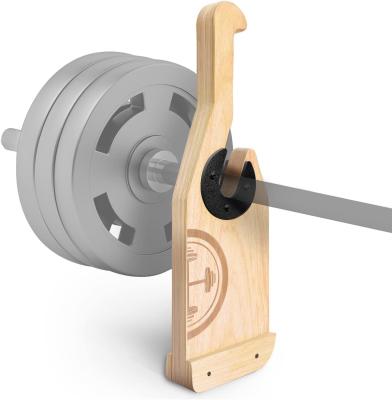 China Non-Slip Handle Wooden Deadlift Barbell Jack for Weight Training Bar Stand Customized Logo for sale