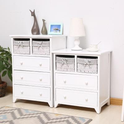 China Muebles de sala de estar de diseño personalizado y reciente Rattan cajón de cajones Cabinet blanco de madera en venta