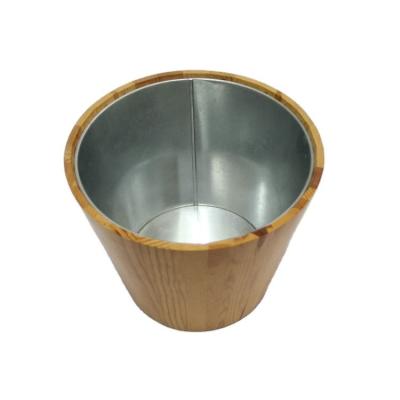 China Wooden Ice Bucket Cooler Custom Wood Bucket in Plain Color or Your Choice for sale