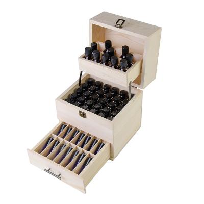 China Practical Wood Essential Oil Storage Box with Dividers Made from Environmental Wood for sale