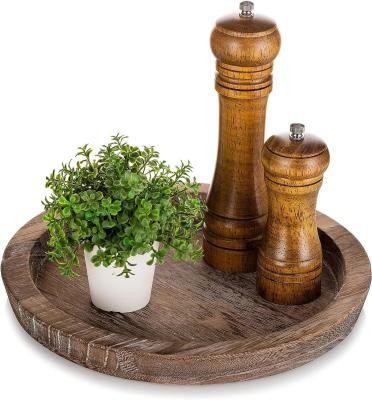 Chine Plateau de service en bois sur mesure Décorateur de bougie ronde rustique pour outils et conception de gâteaux à vendre