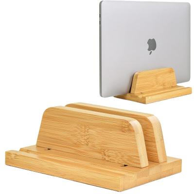 China Functional design Bamboo Laptop Stand Holder with Adjustable Dock Fits All MacBook Multifunctional for sale