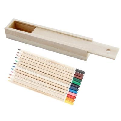 China Multi-Function Sliding Wooden Pen Gift Display Box in Stain Color for Craftsmanship for sale