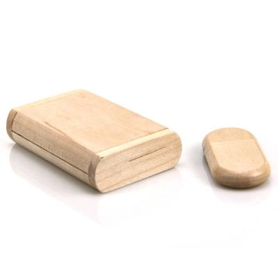 China Stempel Druck Ahorn Holz USB-Flash-Laufwerk und Box für Marketingkampagnen zu verkaufen