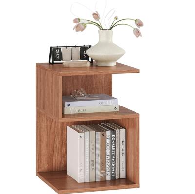 China Small Spaces Bedroom Furniture Minimalist 3 Tier End Table with Open Storage Bedside Table for sale