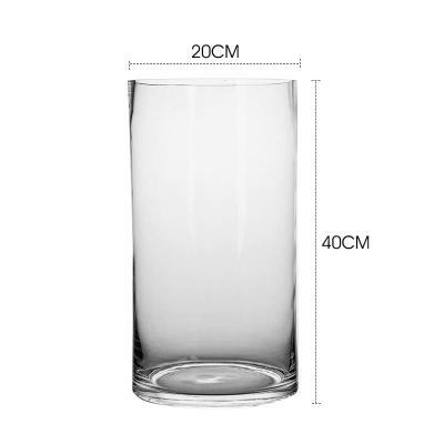 Chine Vase de table de design minimaliste pour verre transparent Vase de fleurs cylindrique de style nordique à vendre