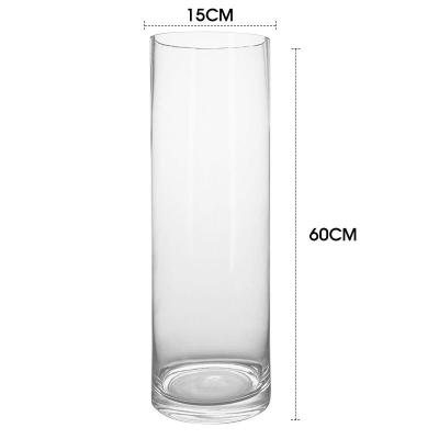 China Thickened Tall Cylinder Clear Glass Vase in Europe Style with Height Range of 10-60cm for sale