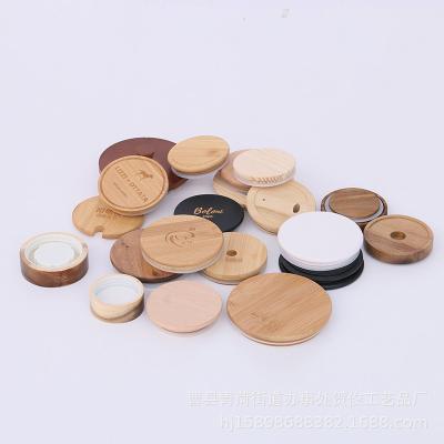 China Non Spill Wooden Cup Lid for Jars Say Goodbye to Messy Spills and Stain for sale