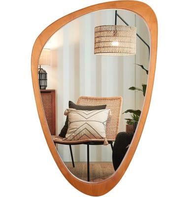 China Beautiful Home Decor Free Sample Charge for Asymmetrical Mirror Wood Irregular Mirror for sale