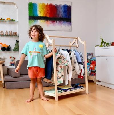 China Stylish and Functional Toddler Wardrobe Modern Design Workshop Dressing Up Rail Closet for sale